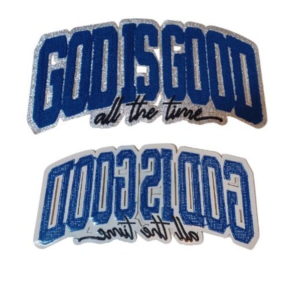 God Is Good All The Time Royal Blue Large Chenille Patch - Picture 3 of 3